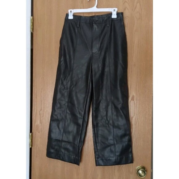 Madewell Vegan Black Leather Pants Size 26 Pre-owned - Picture 1 of 5